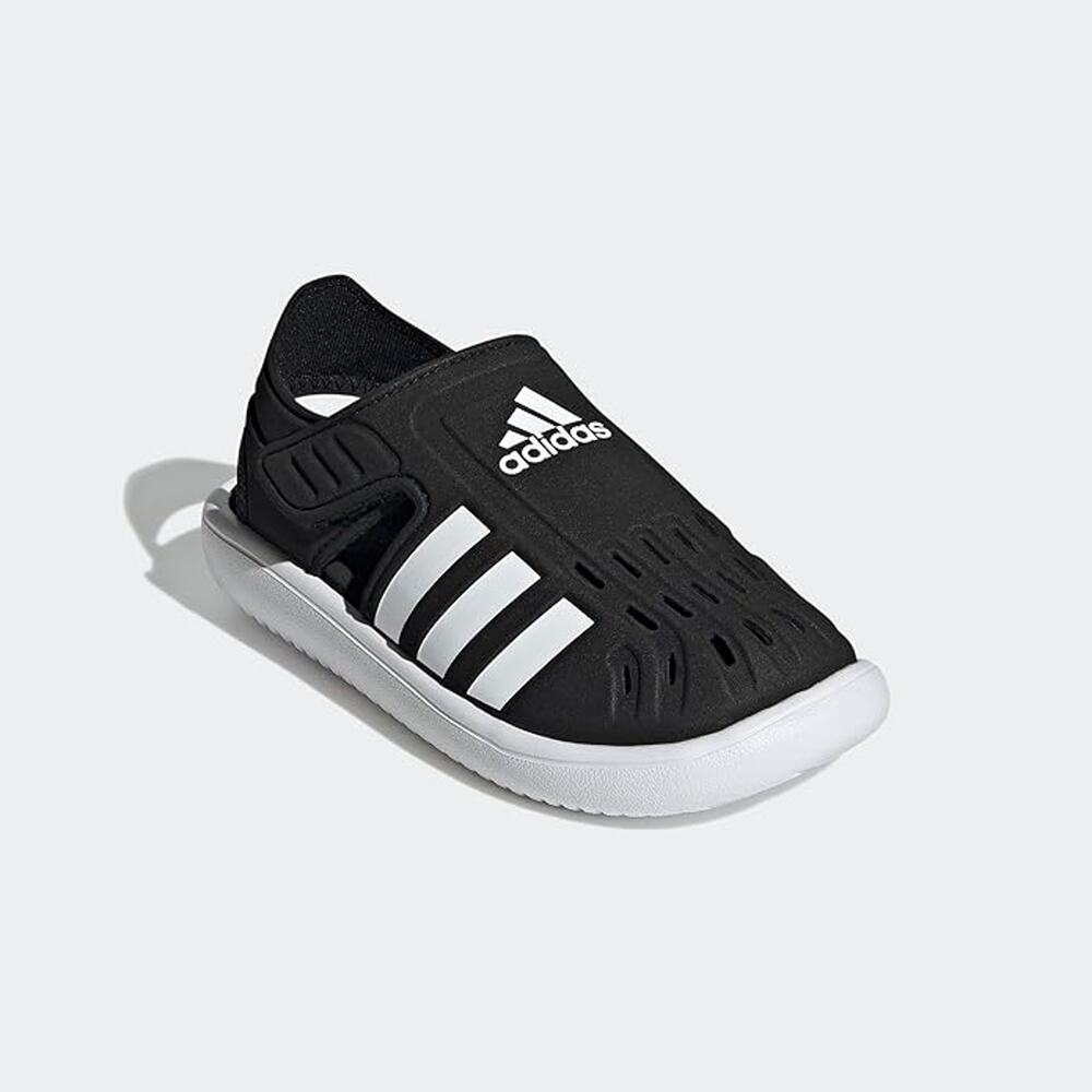 NWT adidas Unisex Summer Closed-Toe Water Sandals Slide,Black/White-2 Little Kid